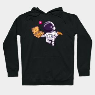 Cute Astronaut Eating Pizza Cartoon Hoodie